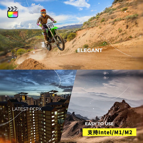 FCPX插件Elegant Parallax Slideshow优雅视差图文展示模板