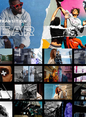 FCPX插件mTransition Tear定格撕纸贴纸视频转场预设50组