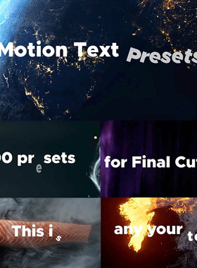 FCPX插件Motion Text Presets文字动画字幕标题预设500个