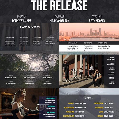 FCPX插件Film Credits片头片尾演职员介绍字幕标题动画预设