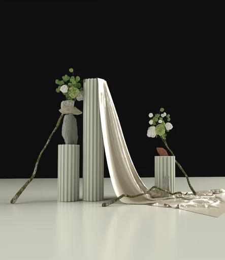 新款橱窗摆件罗马柱石头摄影装饰道具展厅装修用品室内装饰石头