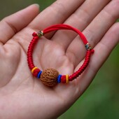 五彩绳婴儿宝宝儿童桃篮小桃核本命年蛇桃胡手串桃木红绳手链脚链