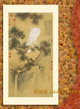 清郎世宁装饰画鹏程万里国画花鸟画白鹰图开业升学升迁送礼吉祥画