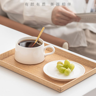 高档精致家用女士个人专用杯子 羊脂玉瓷简约白瓷咖啡杯子杯碟套装