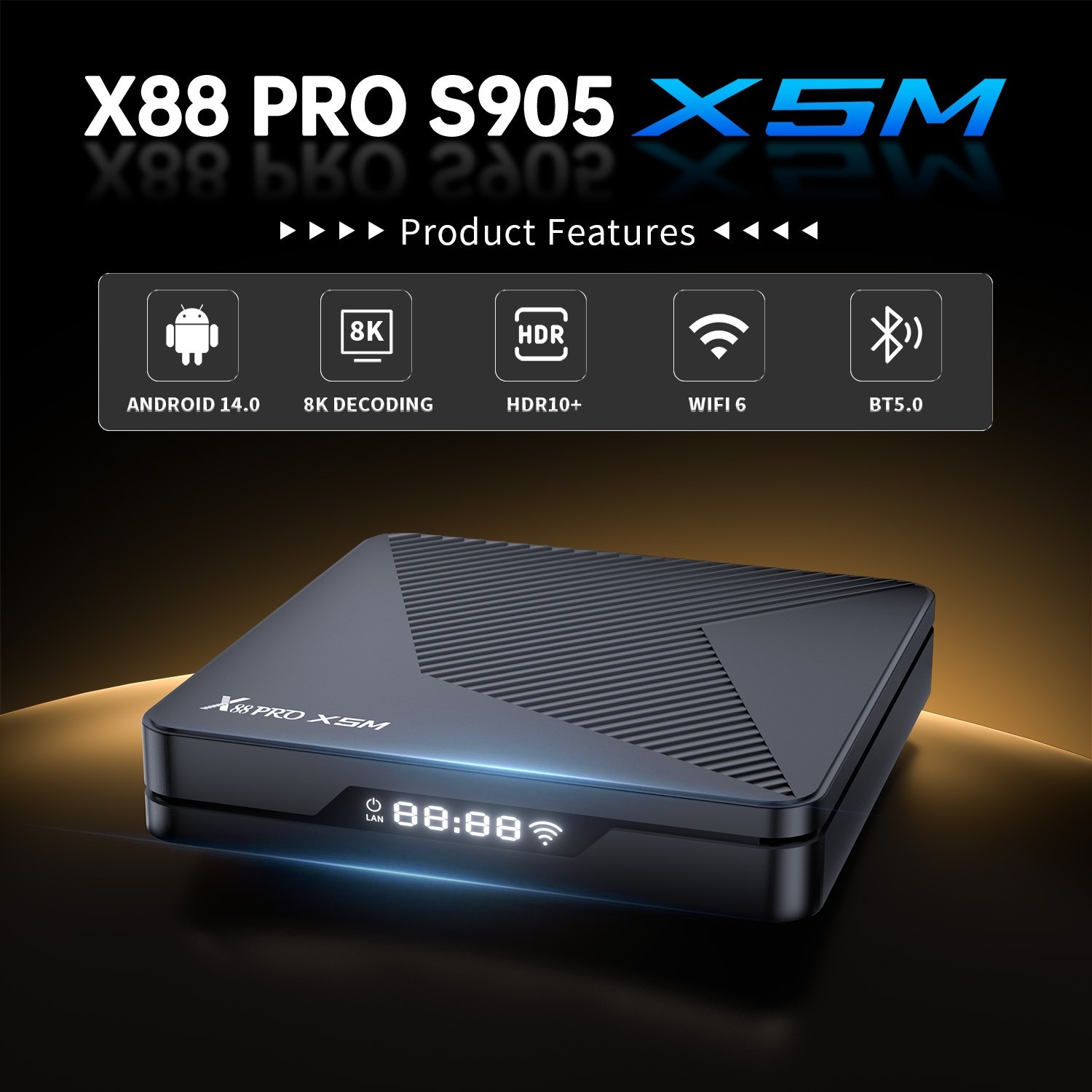X88PRO X5M amlogic S905X5M S905A 安卓14 android 14千兆播放器