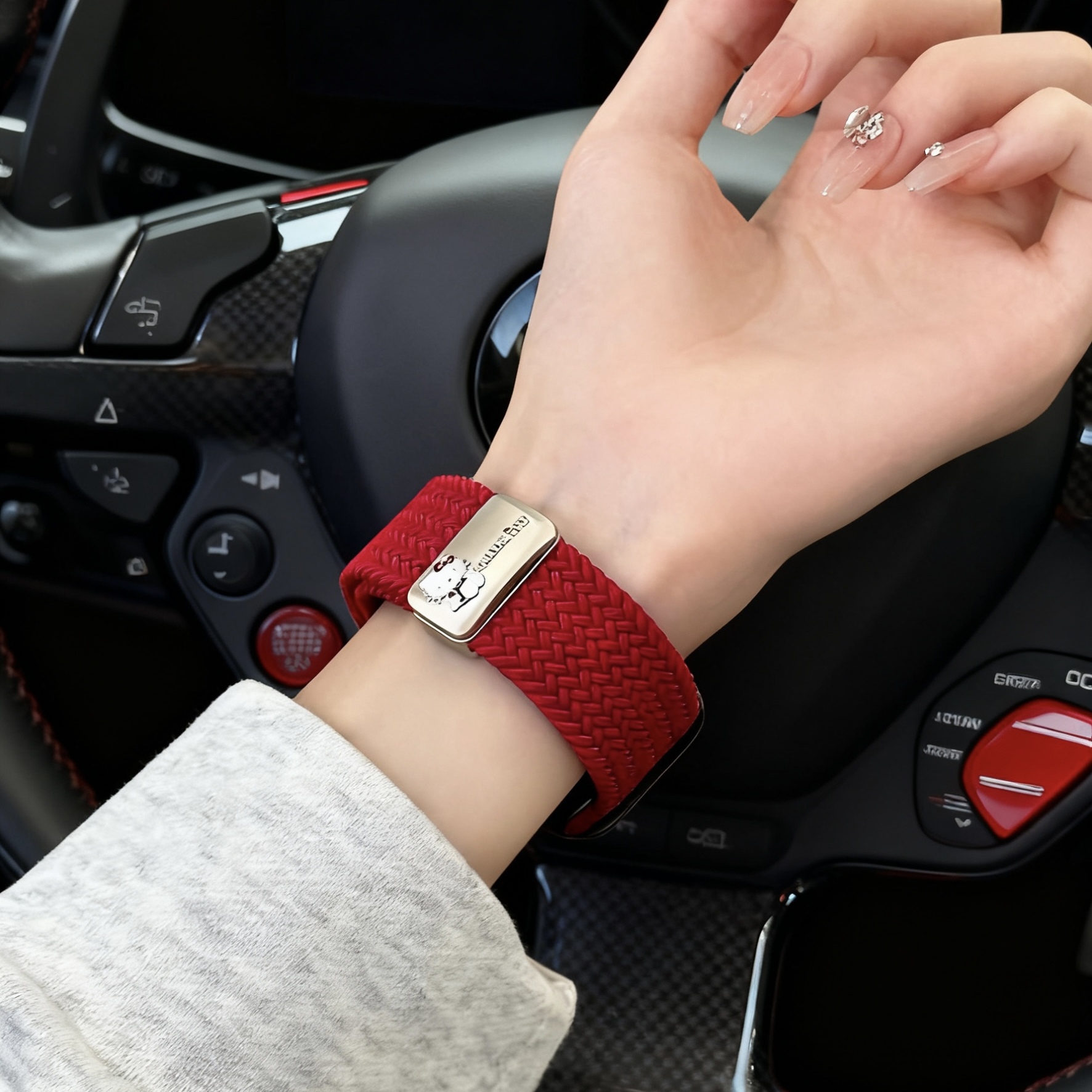 适用苹果iwatch尼龙编织弹力表带s10新款applewatch磁吸扣s98表带