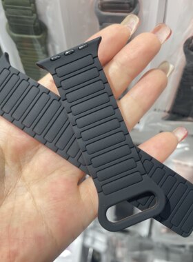 华强北智能电话手表s10表带35MM磁吸扣子腾园硅胶果芯云掌奇通用
