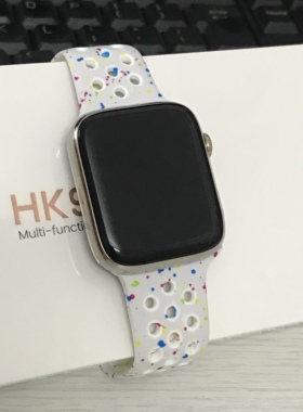 适用iwatchs11s10新款华强北s12Max智能5G透气硅胶学生女手表表带