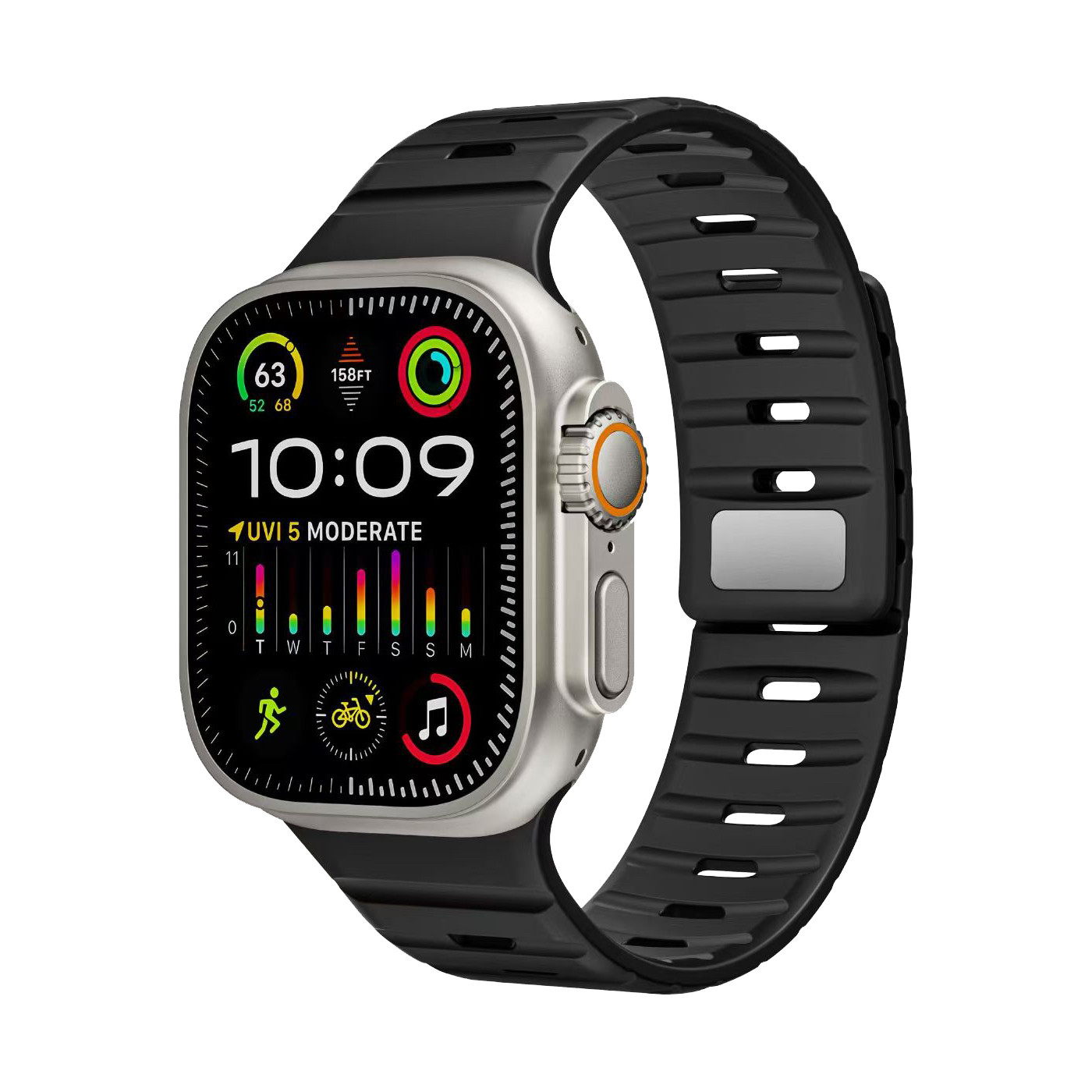 适用iwatchs11s10新款华强北s12Max智能5G诺曼扣磁吸学生男手表带