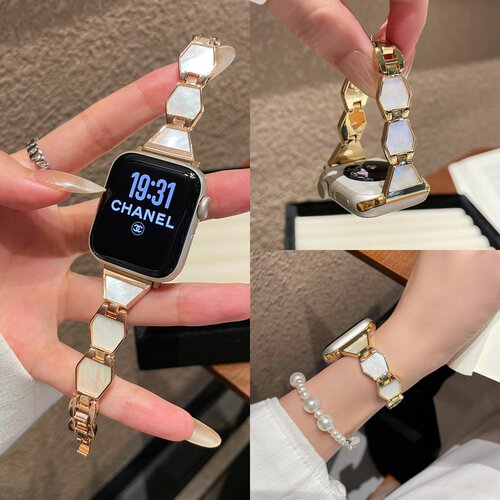 【凌形贝壳金属】适用华强北cd12Max手表带iwatchs11苹果10s987se