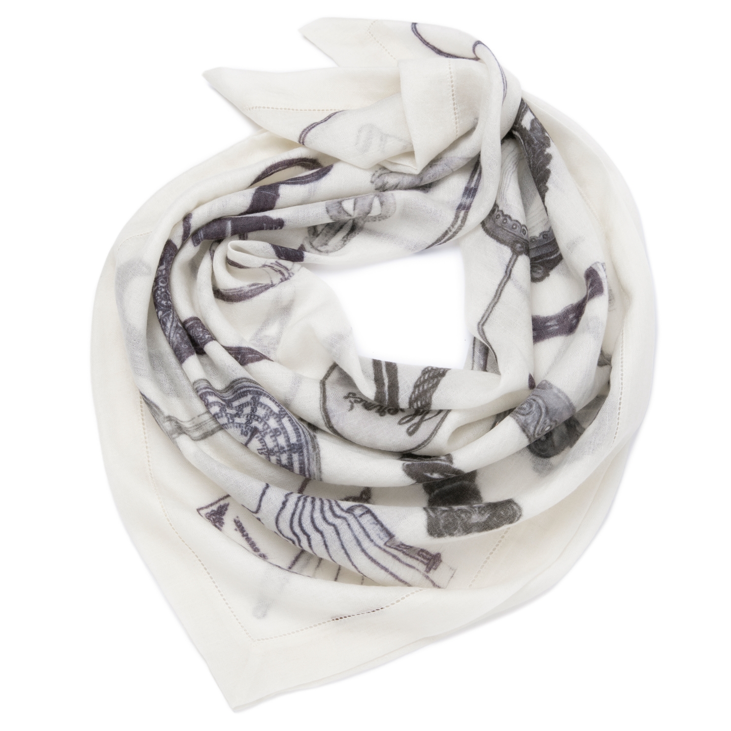 2025年秋冬薄款小众设计师数码印花戒指绒包边方巾保暖百搭休闲女