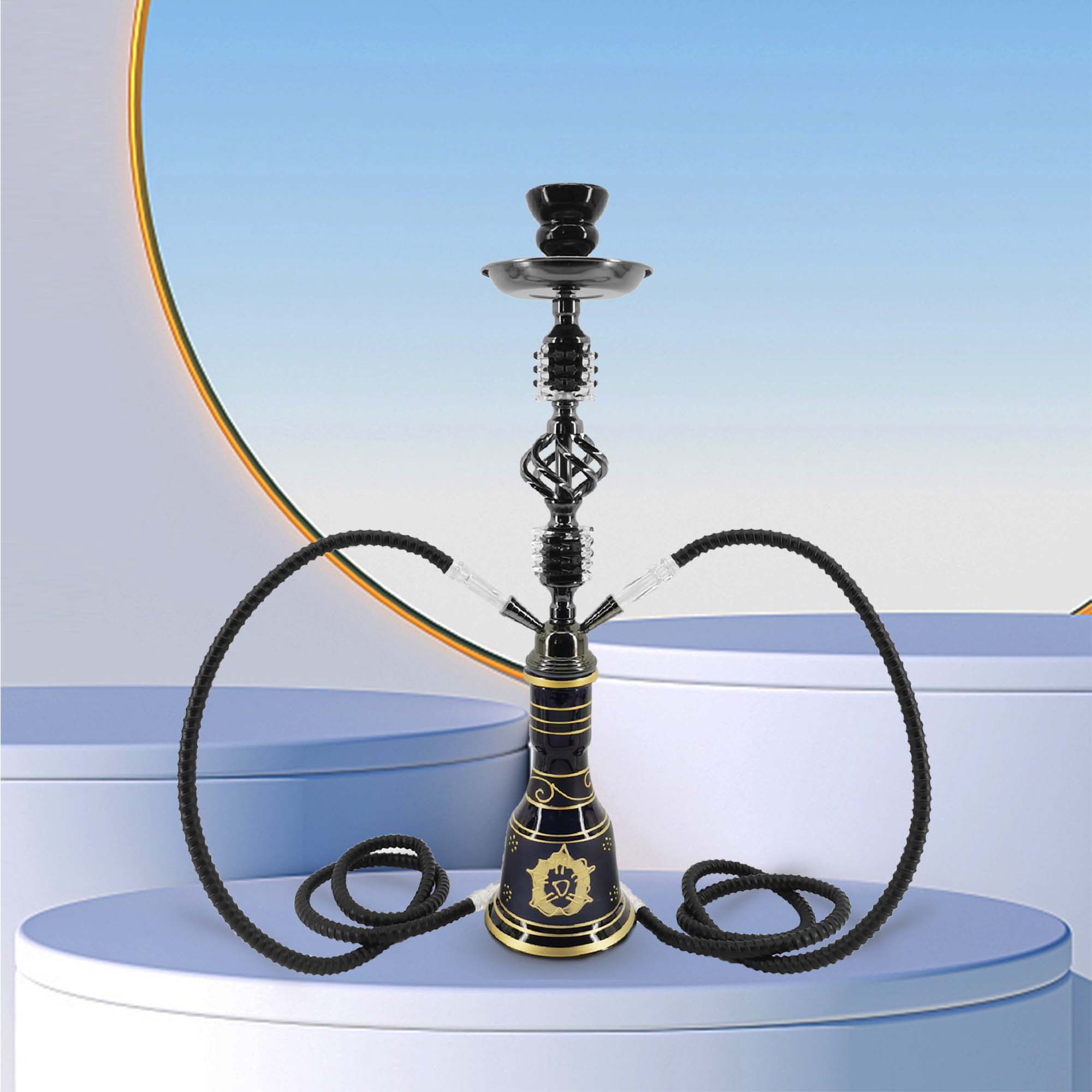 家用阿拉伯装饰中号双管水烟壶shisha/hookah全套餐酒吧ktv大烟雾