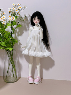 (白色闪闪裙)bjd4分吊带裙珠光裙现货清仓福利娃衣4/1套装包邮
