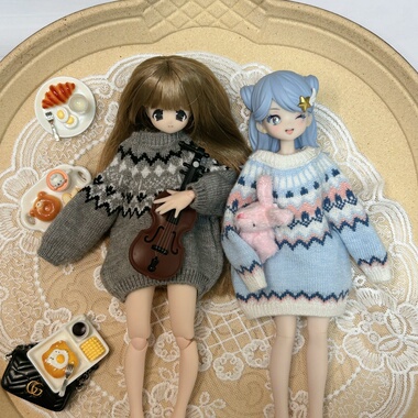 bjd娃衣azone二代s体/ob22费尔岛毛衣针织上衣az/m体娃衣宽松休闲