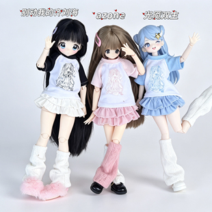 azone 1/6娃衣套装 二次元印花T恤+蛋糕裙/别动我的齐刘海/ob24
