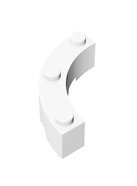 国产积木 48092 益智小颗粒4x4 弧形砖3个凸点拼MOC插零配件