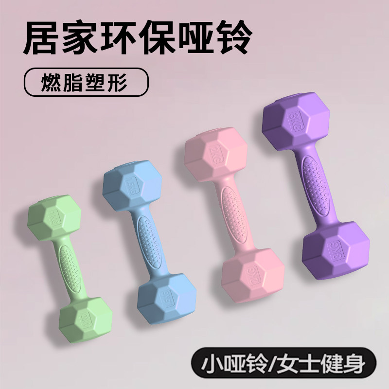 哑铃女士健身家用器材2kg一对举重小杠铃3公斤哑铃青少年运动器材