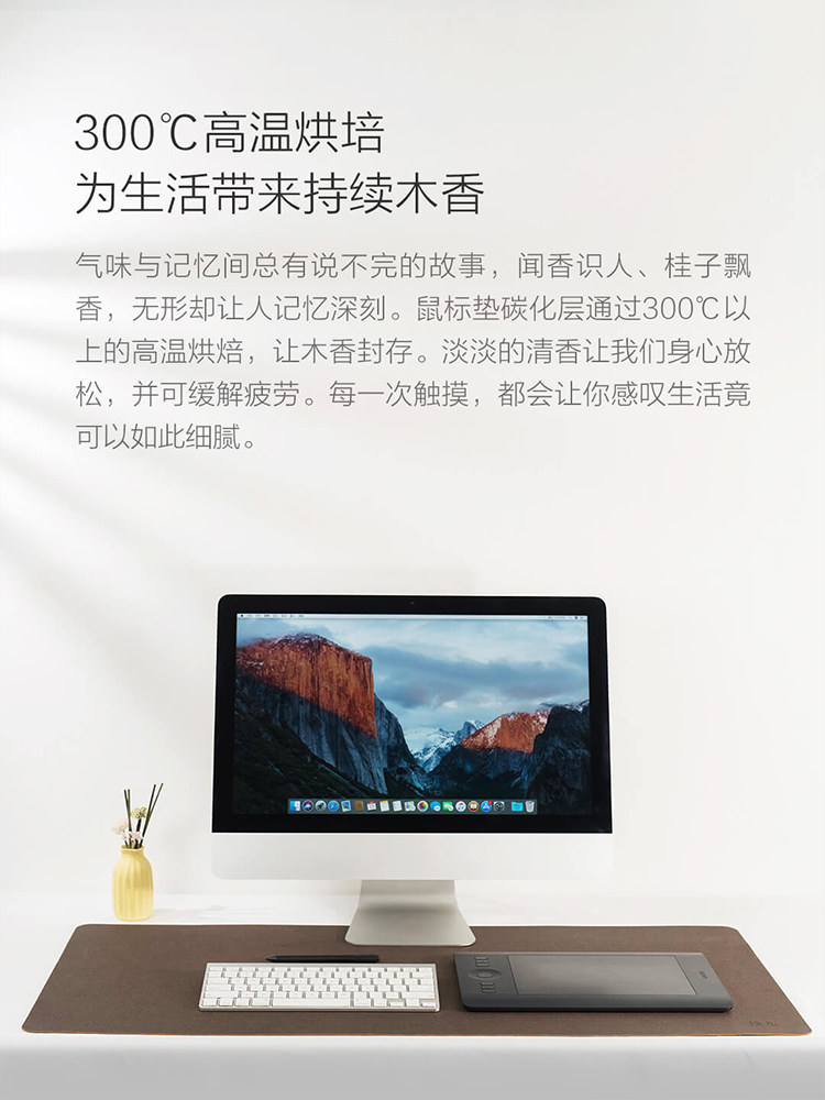 OAK CORK MOUSE PAD OVERSIZED MINIMALIST LARGE STUDENT WRITING WATERPROOF LAPTOP DESKTOP DESK MAT