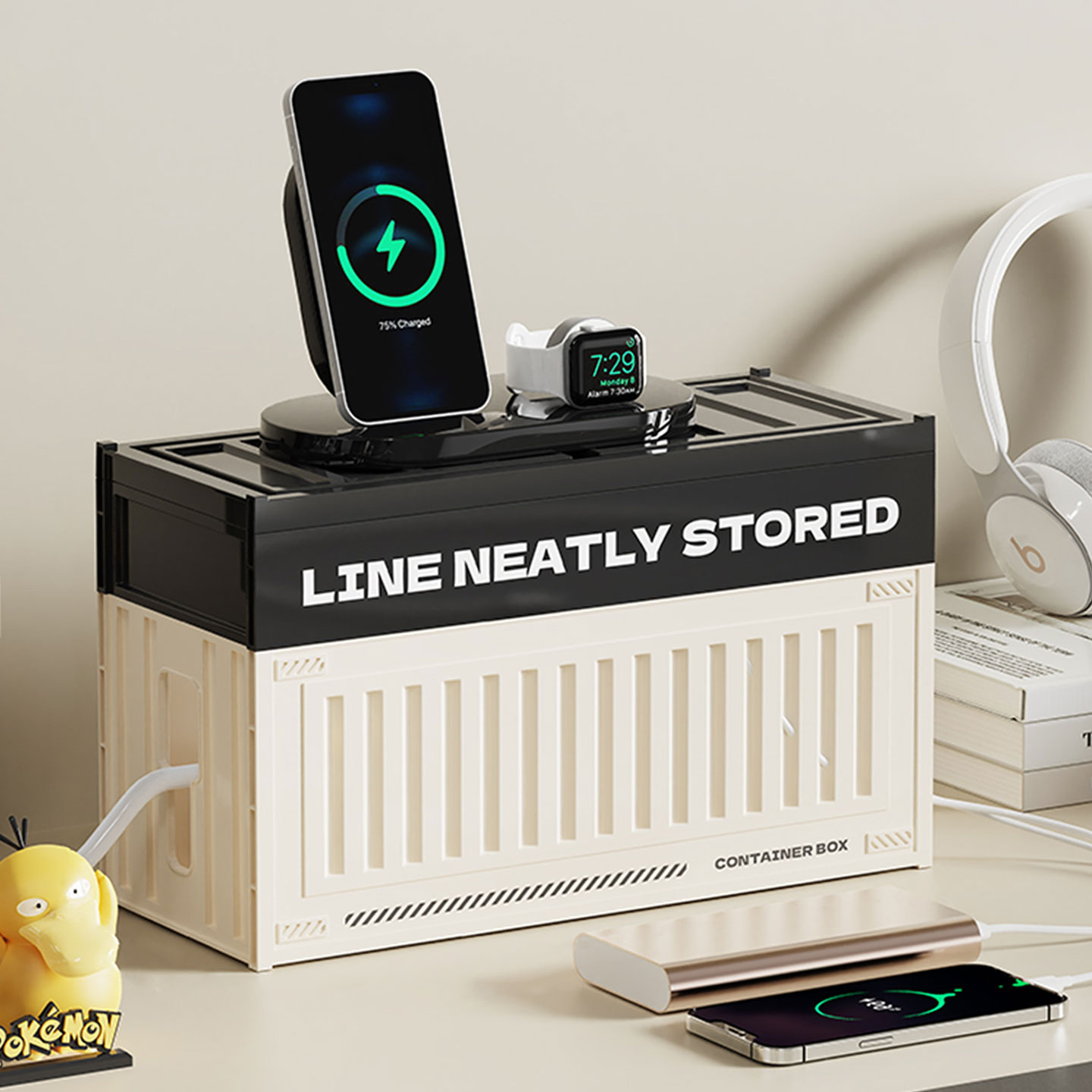 排插收纳盒数据线收纳盒创意桌搭