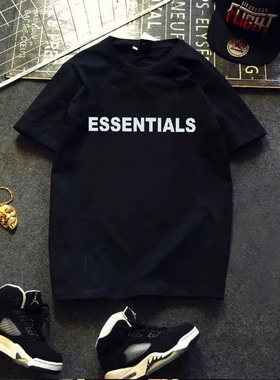 Luxurious余文乐同款潮牌短袖t恤男ins夏季潮流半袖纯色圆领体恤