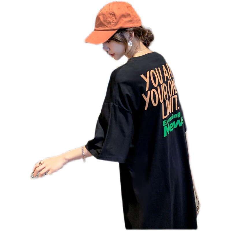 PREGNANT WOMAN TOP 200 POUND SUMMER DRESS LOOSE FASHION BASE SHIRT PLUS SIZE SUMMER DRESS SHORT SLEEVE T-SHIRT FEMALE INTERNET CELEBRITY