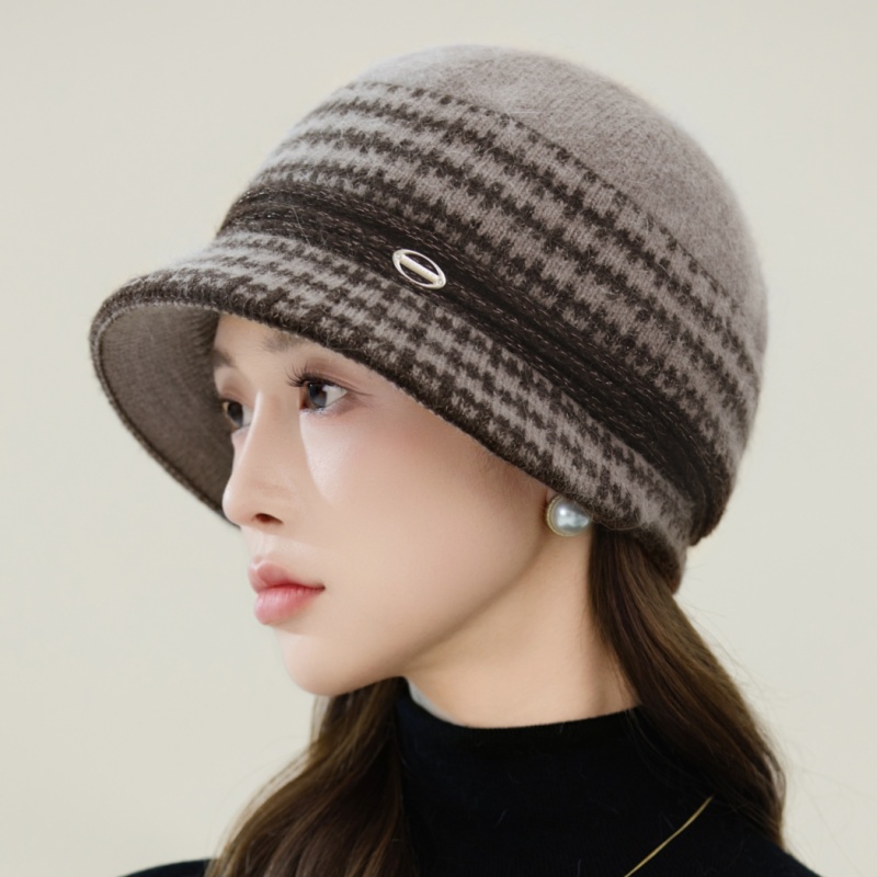 中老年人秋冬天兔毛盆帽保暖防寒