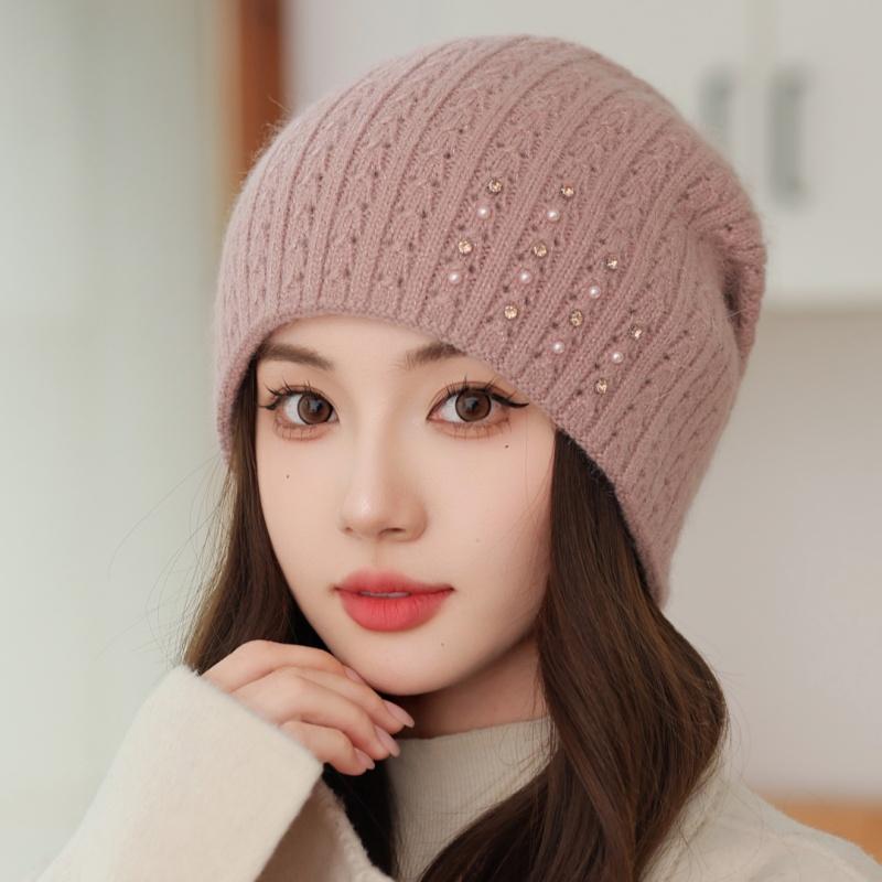 贝雷帽出游时尚女冬季无檐点钻