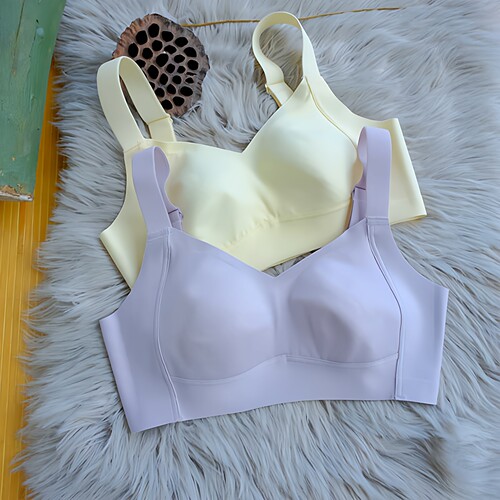 光面无痕薄款内衣大胸显小简约