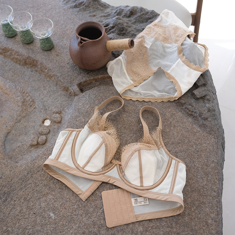 SUREgirl软钢圈微调水晶bra薄款性感兔耳朵蕾丝BC杯防下垂内衣女