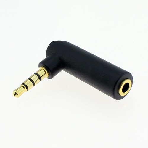 镀金3.5mm3环4节公转母转接头