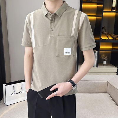 polo衫男士短袖夏季2025年新款潮流薄款半袖衣服翻领纯棉青年男装