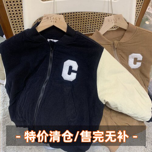 冬季棉服灯芯绒棒球外套