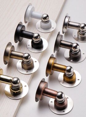 强磁短款门吸挡门铁门黑色阻器金属门防撞两用碰免打孔不锈钢木门