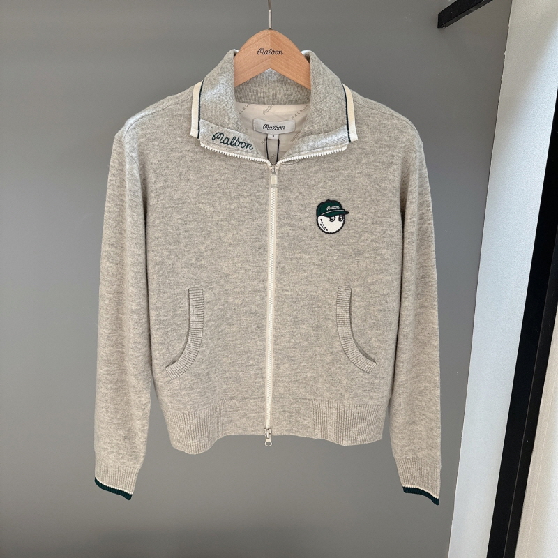 不退不换 MALBON 韩国代购 2024秋 休闲针织开衫 M4322PKO13 4I10