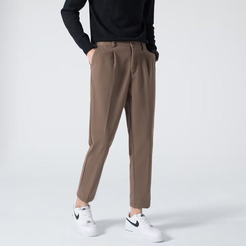 垂感九分西装裤男士韩版直筒宽松