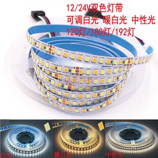 12V/24V 2835双色温软灯条可调白光暖白光中性光三色裸板线形灯带