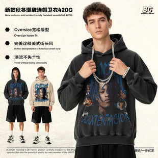 T恤重磅圆领 复古vintage嘻哈说唱印花短袖 跨境XXX Tentacion美式