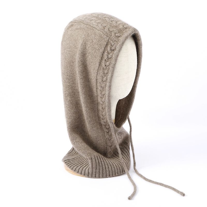 秋冬季100%纯羊毛围巾帽子女围脖护颈椎脖套针织假领子假衣领连帽