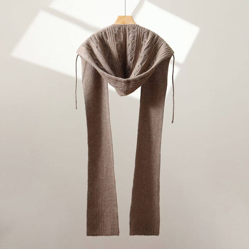 秋冬100%纯羊毛连帽围巾一体女针织假衣领保暖披肩带帽围脖假领子,服饰配件/皮带/帽子/围巾,帽子,淘宝优惠券,粉丝福利购,淘宝优惠卷