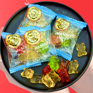 徐福记花心小熊形果汁橡皮糖软糖散装喜糖圣诞节儿童礼物零食糖果