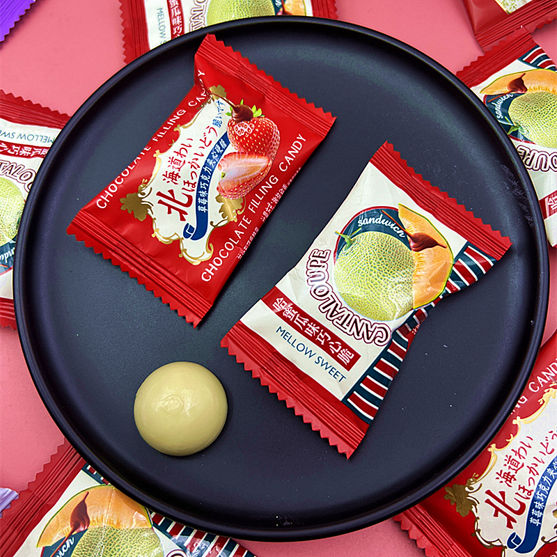 唯口爱北海道草莓味夹心硬糖喜糖