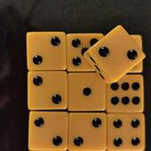 16号直角骰子黄底黑点色子筛子酒店KTV庙抽奖摇盅喝酒游戏寺院投
