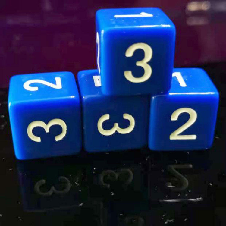 深蓝色六面123123骰子数字对面直角方角正方体色子雕刻甩卖新款打