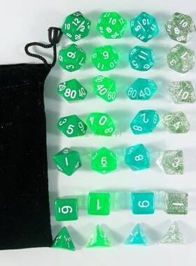 多面数字骰子dnd46820套装色子桌游跑团克苏地下城全场包邮甩卖