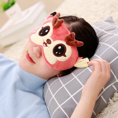 卡通可爱双面绒眼罩女生遮光睡眠专用儿童午休睡觉冰敷缓解眼疲劳