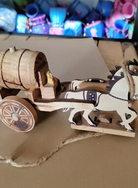 清库存热销木制马车模型摆件木制工艺品摆件系列马拉车玩具批发