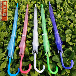 超轻便透明雨伞成人直杆透明伞自动长柄晴雨两用伞广告拍摄道具伞