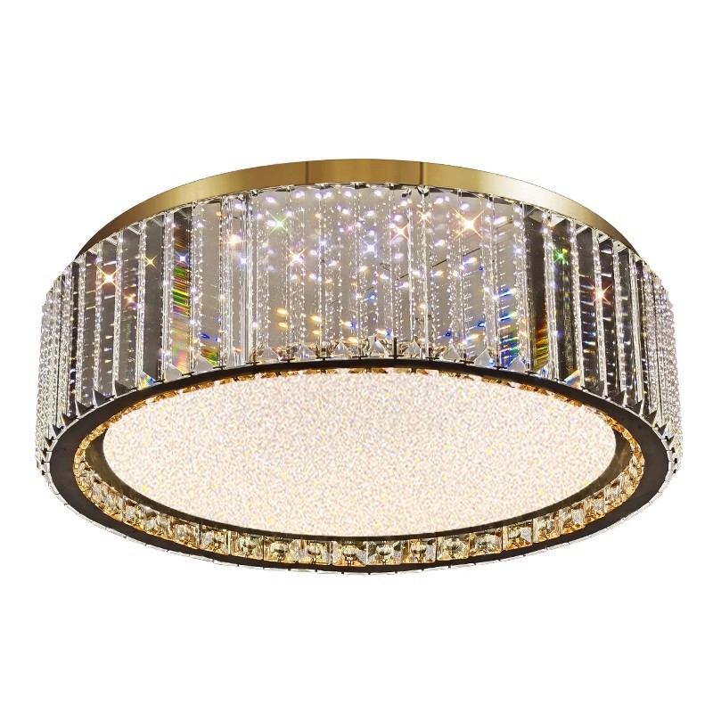 轻奢水晶别墅主卧室吸顶灯