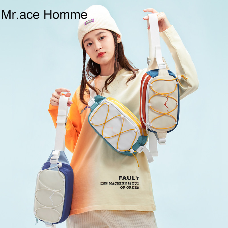mrace日系斜挎包女甜酷包包单肩背包胸包休闲百搭小包运动腰包男