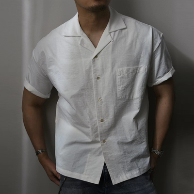 宽松廓形男古巴领衬衣